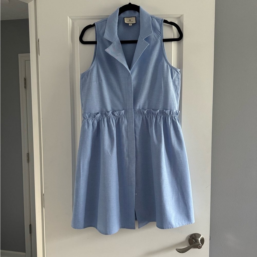 Oxford Sleeveless Royal Shirtdress TUCKERNUCK